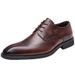 Euro Step Frühling Sommer Echtes Leder Kleine Quadratische Zehen Brogue Geschnitzte Derby Erste Schicht Rindsleder Business Formelle Herrenschuhe_voghion.com
