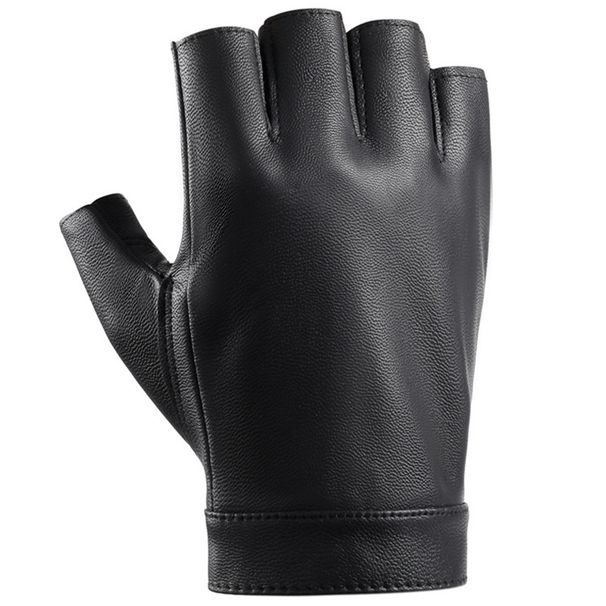 Erkek Eldivenleri Yarım Parmak Pu Düz Renk Erkek Motosiklet Motosiklet Sokak Dansı Performans Gece Kulübü Açık Hava Eldivenleri_voghion.com