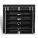 Fabric Shoe Cabinet with Cover 45" x 11" x 43" Black_voghion.com