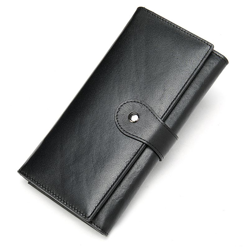 Portemonnee van echt leer voor dames - RFID antimagnetische vintage continentale drievoudige clutch met muntvak_voghion.com