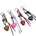 Bag Pendant Simple And Creative New Leather Rope Heart-shaped Keychain Weaving_voghion.com