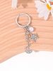 Portachiavi per auto con ciondolo per borsa versatile, stella e luna intarsiate con diamanti e perle, decorazione fai da te_voghion.com