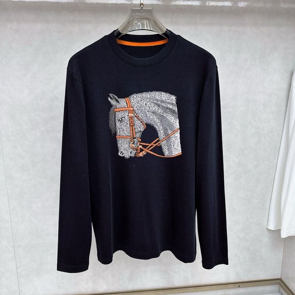 Nuova maglietta da uomo a maniche lunghe, primavera e autunno, alla moda, strato superiore e intimo di marca._voghion.com