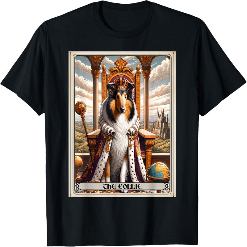 Le T-shirt pour chien avec carte de tarot Collie1._voghion.com