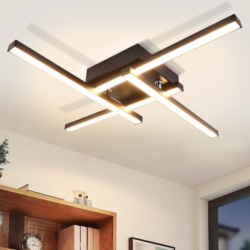 LED Deckenlampe Deckenleuchte Weiß - Wohnzimmerlampe 24W Modernes Design Schlafzimmerlampe 3000K Warmweiß Nicht Überlappend Design Deckenbeleuchtung_voghion.com