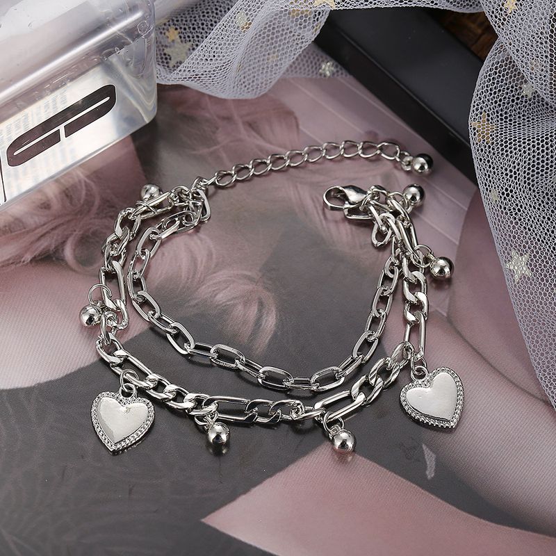 Cross border retro simple cold style double layer girlfriends couple love round bead double layer bracelet 2 piece set_voghion.com
