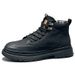 Winter Thickened Snow With Fleece Lining, Warm Large Cotton Boots, Men's Genuine Leather High-top Thick-soled Non-slip_voghion.com