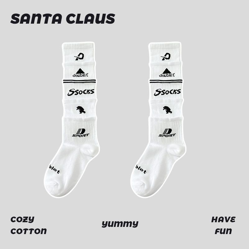 Doppellagiges, gestapeltes Design, Baumwolle, Herren, Sport, Overknee-Fußballsocken, lange Socken für Damen, einzigartig, trendig_voghion.com