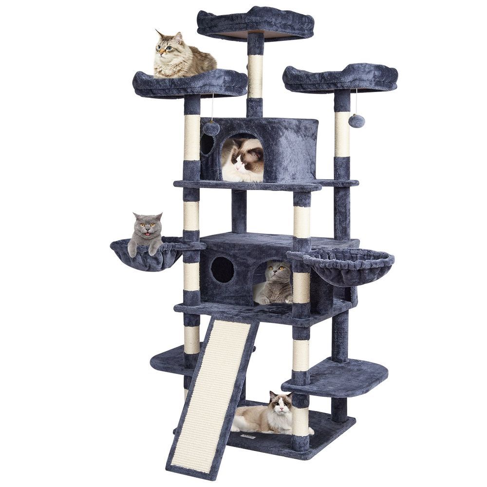 Cat Tree 68.5' Cat Tower For Indoor Cats With Cat Condos Scratching Post_voghion.com