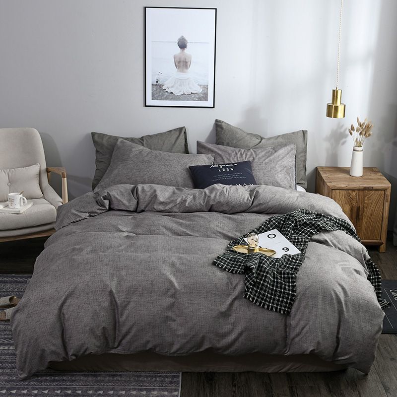 Soft Fiber Bedding Two / Three Piece Set Quilt Cover Duvet Cover Bedding Set_voghion.com