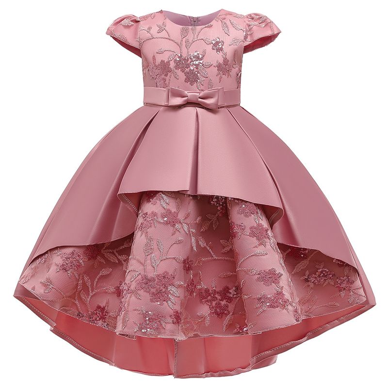 Mutter & Kinder 2024 Neue Baby Kleidung Pailletten Mädchen Trailtrain Geburtstag Party Mädchen Laufsteg Kleid Blume Mädchen Kleid_voghion.com
