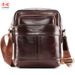 Men's Genuine Single Shoulder Crossbody Bag Casual Backpack Large Capacity Zipper Top Layer Cowhide Soft Leather_voghion.com