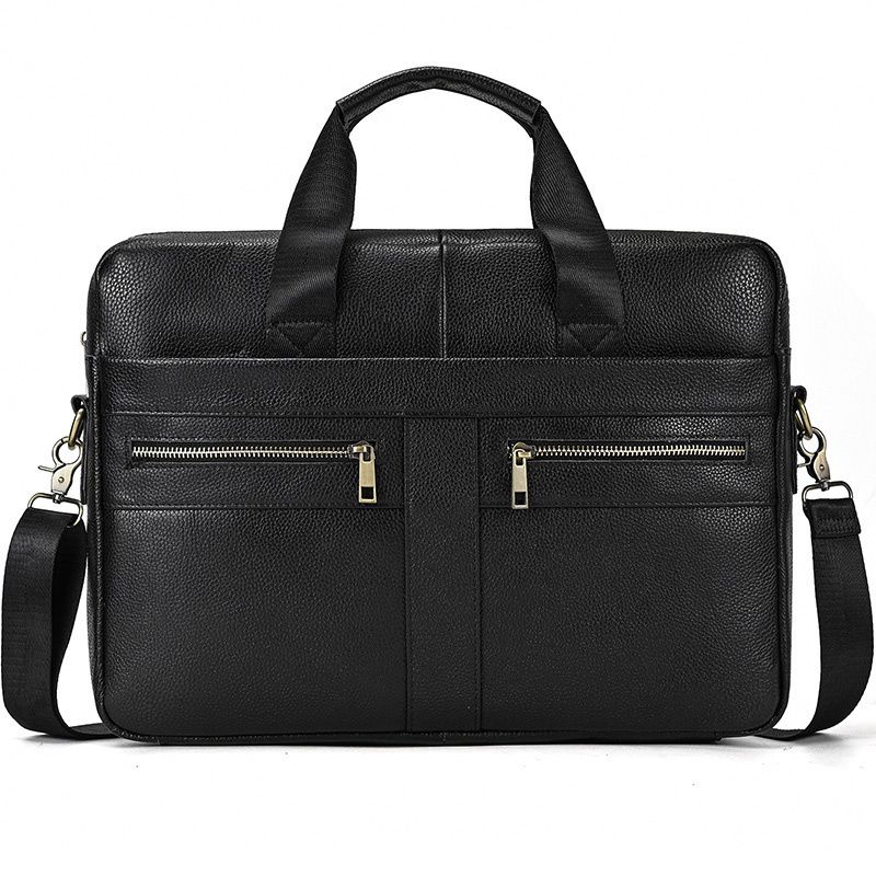 Briefcase Bag Men's Genuine Leather Briefcase Male Man Laptop Bag Natural Leather For Men Messenger Bags Men's_voghion.com