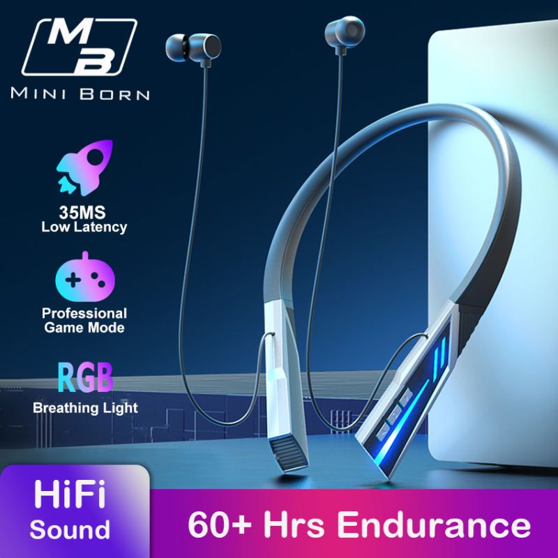 Mini Born TWS slušalke Bluetooth 5.0 In-Ear Slušalke Neck Viseči ušesni čepki 35Ms Latency Profesionalne igralne slušalke IPX5 Vodoodporne športne ušesne slušalke HI_voghion.com