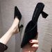 Try-On Half Mules High Heels Elegant Internet Celebrity Sandals Women's New Season Pointed Toe Versatile Chunky Heel_voghion.com
