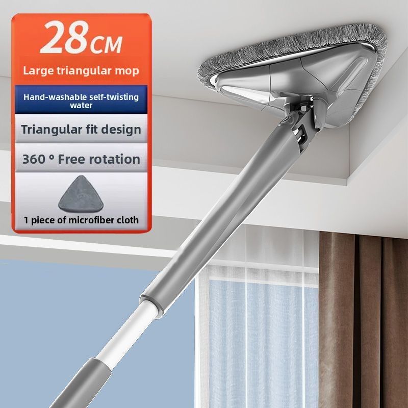 2025 New Triangle Mop Multifunctional Hands-Free Waing 360°Rotating Household One-Pu Clean Extended Rod Large Car_voghion.com