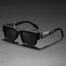 ActiveGo 2025 Fashion Gray Blue Square Thick UV Protection Retro Simple Large Frame Face Slimming Sunglasses_voghion.com