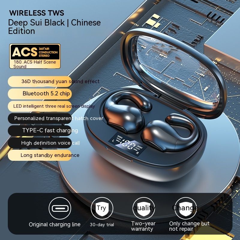 Yeni M32 Gerçek Kablosuz Klips Bluetooth 5.3 Kemik İletimi İki Kulak Uzun Menzilli Kulaklık Takma Takdiri Yok_voghion.com