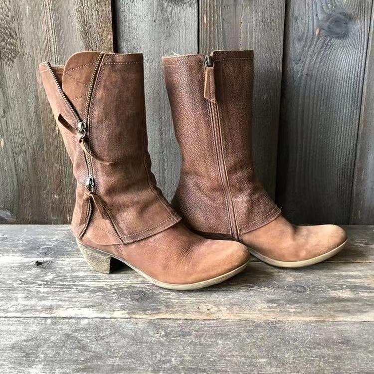 Women's shoes large size thick heel women's side zipper Martin boots female _voghion.com