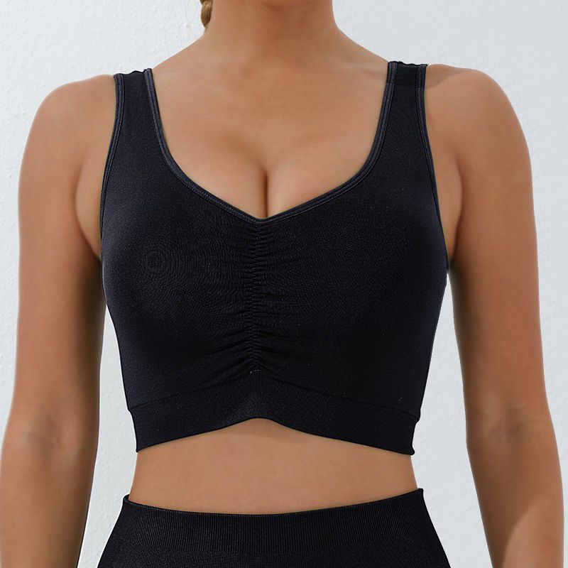 Alpha Solid Color Yoga Wear Women's Sports Bra Pilates Sports Top Slimming Secondary Breast Reducing Yoga Bra_voghion.com