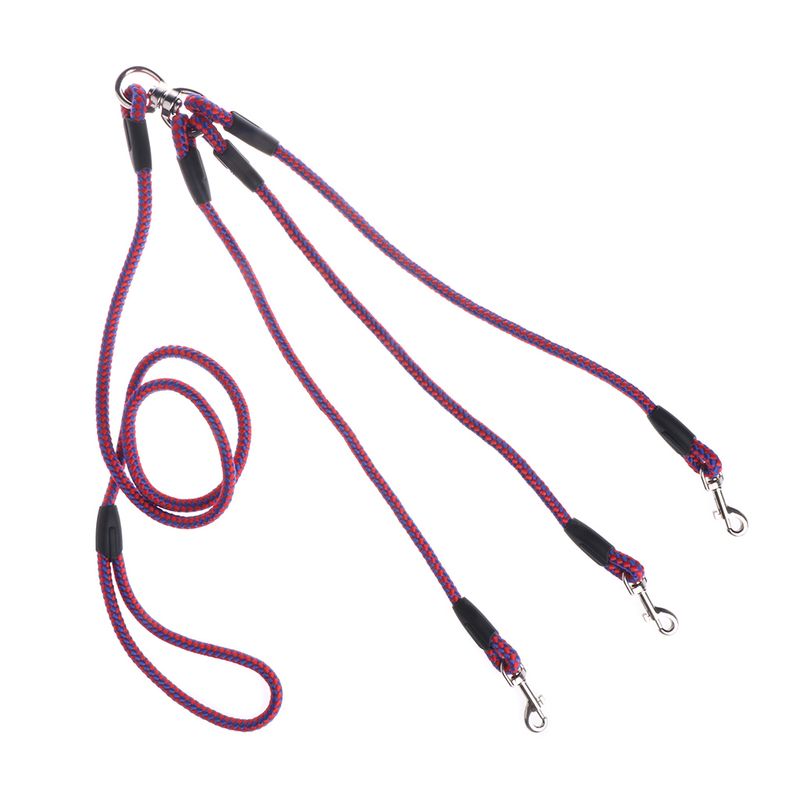 3 Way Dog Leash Detachable Nylon Traction Rope 6'' Nylon Rope For Two/Three Dogs_voghion.com