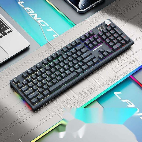 【Reseña de marca 669000+】 Wolf Road LT104 Teclado mecánico con pantalla, teclado con cable personalizado, juego de deportes electrónicos, oficina_voghion.com