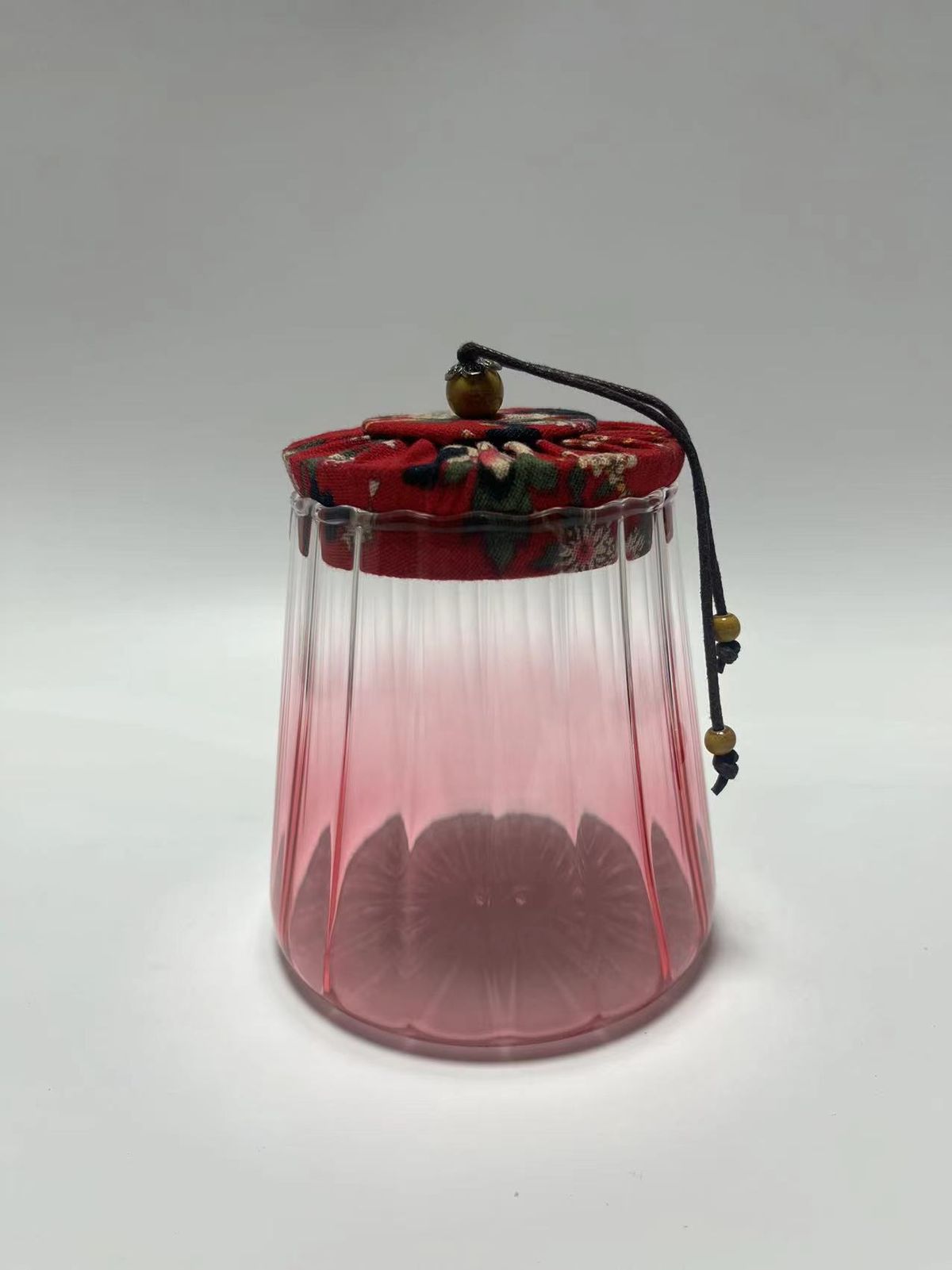 Bunte Teedose aus Glas mit floralem Deckel – 500 ml luftdichtes Vorratsglas (dekorativer Vorratsschrank-Organizer, stapelbares Design)_voghion.com