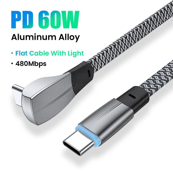 Elbow PD20W USB C to 8-Pin Cable For iPhone 14 13 12 11 Pro Max Type C Fast Charging Cable Flat USB Data Wire     _voghion.com