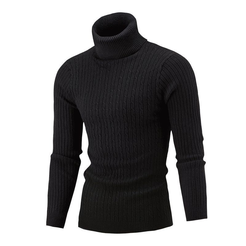 Men's knitwear autumn and winter turtleneck color twist base sweater_voghion.com