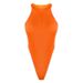 Female Solid Sleeveless Bodysuits Sexy Women Halter Bodysuits High Cut Bodycon Leotard Tops Summer Fashion Bottomed Tops_voghion.com