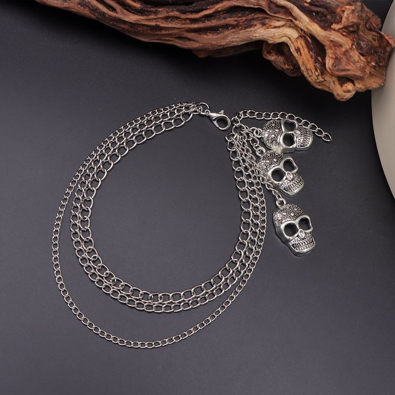 Fashion, Personalized Trends, Hollowed Out Skull Heads, Multi-layer Shoe Chains, Martin Boots, Canvas Shoes,_voghion.com