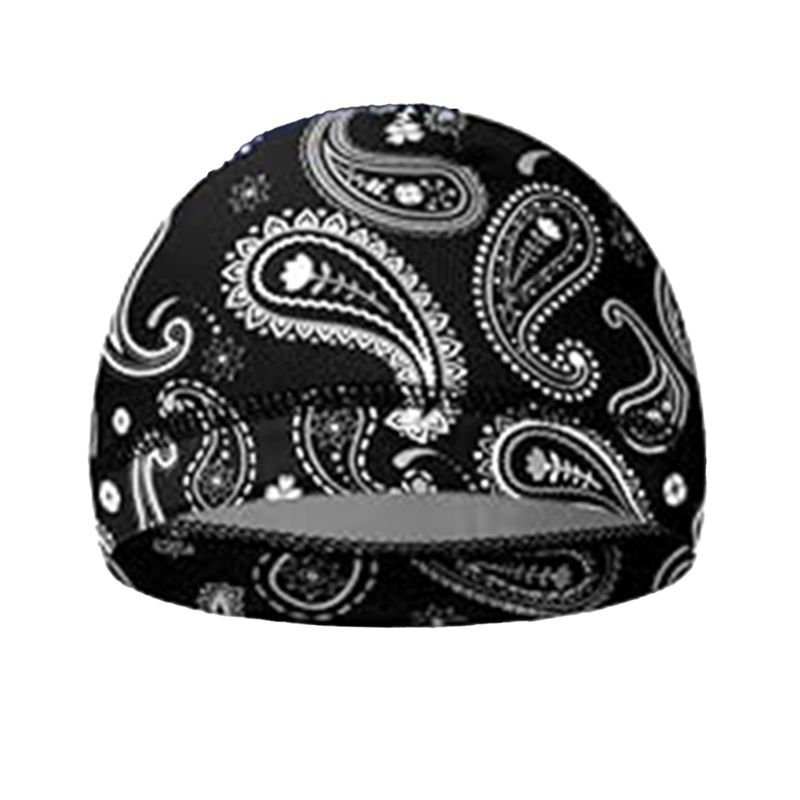 Hot Selling Breathable Hair Cap Men's Outdoor Cycling Base Cap Hair Cap Wide Brim Elastic Printed Round Cap_voghion.com