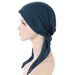 new curved solid color two tail turban hat simple turban hat chemotherapy hat_voghion.com