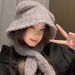 Neu Und Schal Set Zweiteilige Plüsch Bär Warm Gestrickt Für Frauen Winter Gehörschutz Kopf Wrap Hut_voghion.com