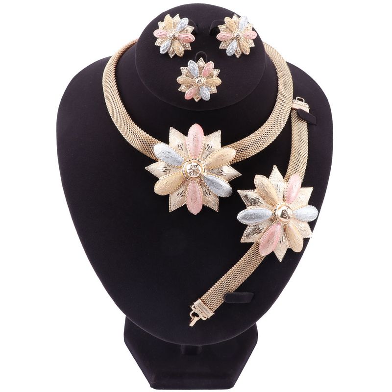 Braut Geschenk Nigerian Hochzeit Marke Schmuck Set Mode Dubai Gold Schmuck Frauen Design Halskette Set_voghion.com