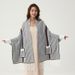 Pocket-Lined Thick Knit Women's Shawl Warm Cape 2025 Fall/Winter New_voghion.com