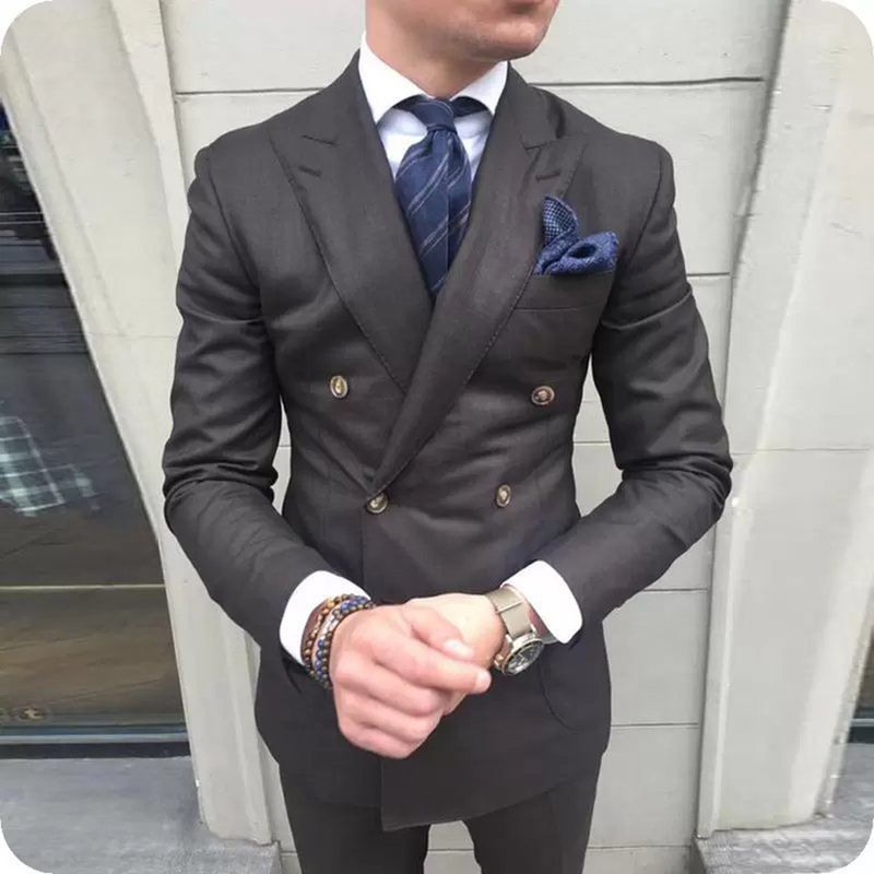 Manteau de mariage pour hommes, marié à la mode, costume veste et pantalon slim fit, vêtements pour hommes_voghion.com