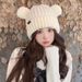 Women's Autumn and Winter Moon Cute Cat's ears (Steamed cat-ear shaped bread) Baotou Korean Version Face Show Small Warm_voghion.com