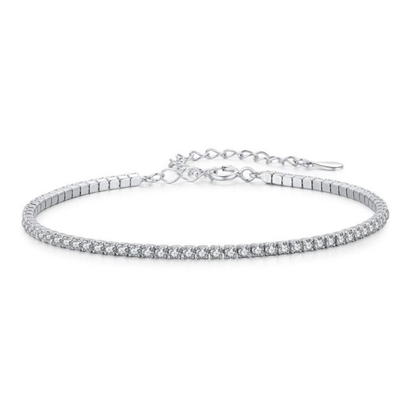 S Silver Korean Version Exquisite Rhinestone Shining Elegant Bracelet For Women Simple Full Light Luxury High-end High_voghion.com