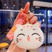 Porte-clés créatif en forme de chat porte-bonheur, pendentif exquis pour sac à dos, décoration pour pièces de monnaie et écouteurs_voghion.com