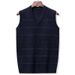 Herren Slim Fit Strickweste für Herbst und Winter - Atmungsaktiver ärmelloser Pullover aus Polyester mit V-Ausschnitt - Einfarbig/Gestreift/Kariert_voghion.com