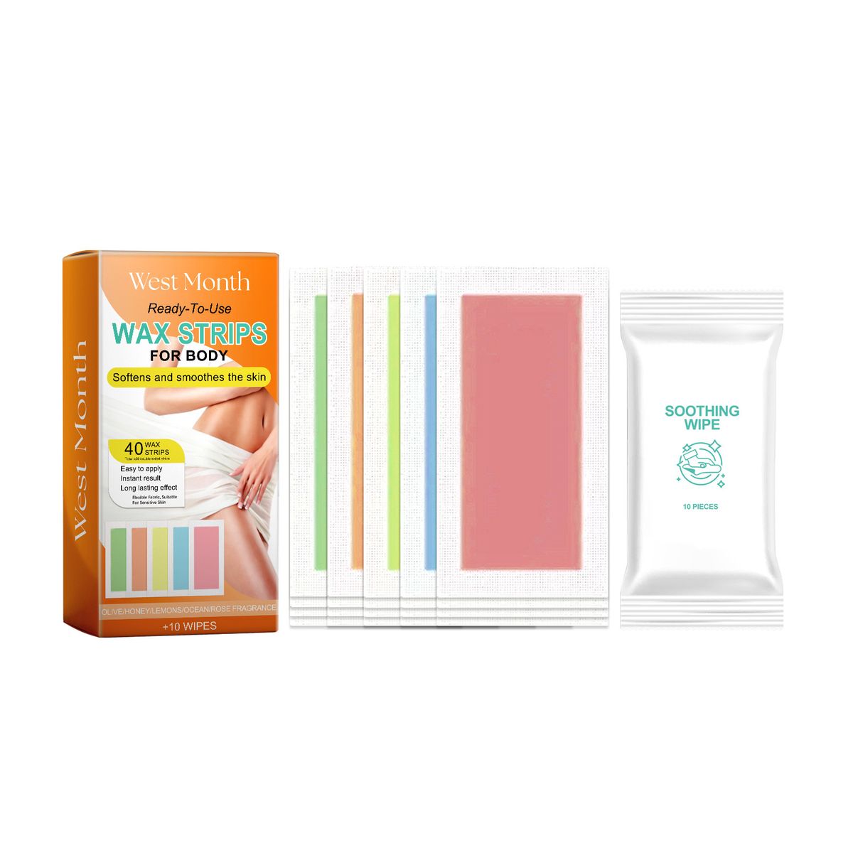 West Month wax paper, armpit leg full body hair removal care, gentle and smooth skin_voghion.com