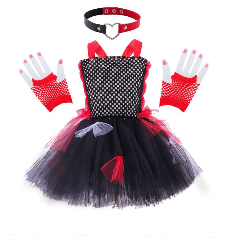 Children's clothing vampire girl dress mesh tutu skirt new Halloween party dance costume_voghion.com
