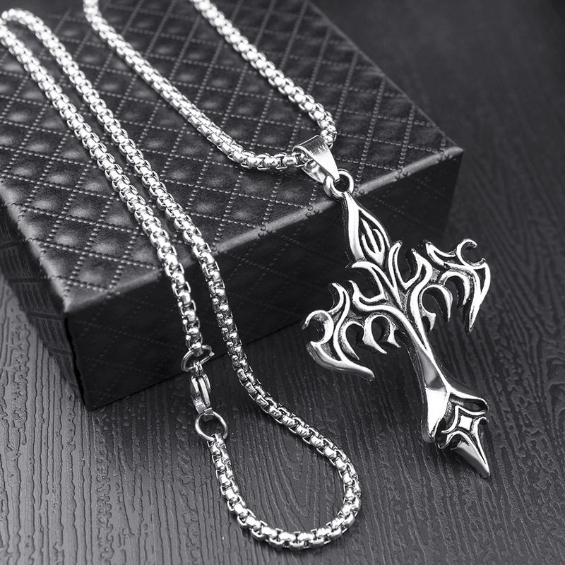 Steel Warrior Männer Bijou Kräiz Amulett Edelstahl Anhänger einfach Moudemark populär Anhänger_voghion.com