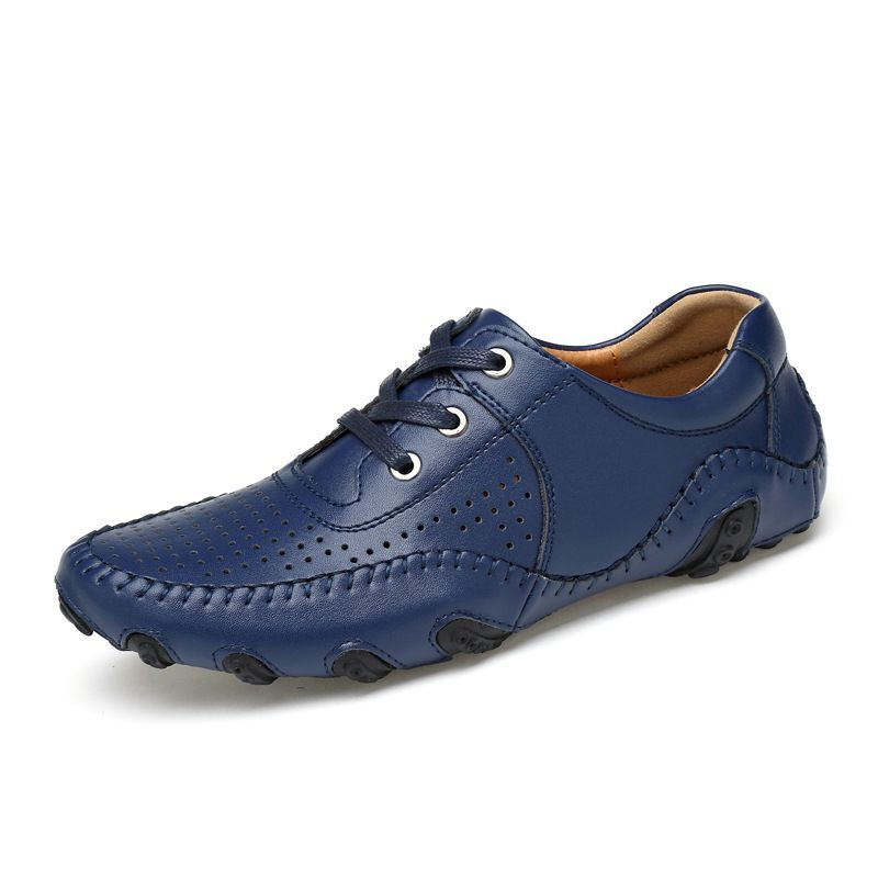 Herren Casual Loafers Schnürschuhe Oxford Leder Bootsschuhe Rutschfest Atmungsaktiv Mode Walking_voghion.com