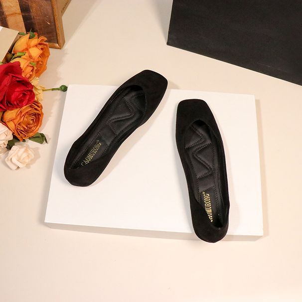 Quadratesch Zéi Low-Cut Elegant Satin Uewerfläch 2025 Fréijoers Pendler Damen Schong Stilvoll Nischestil Weichboden Flaach Schong_voghion.com