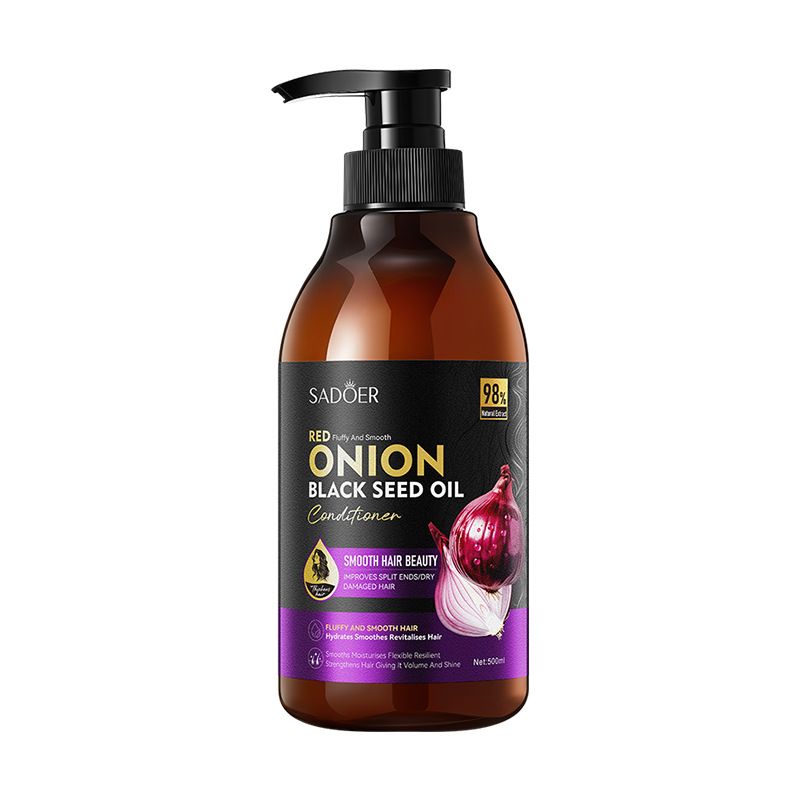 Acondicionador para cabello suave y liso SADOER con aceite de semilla negra y cebolla inglesa_voghion.com