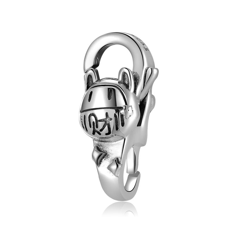 Women's Beads CHARMS pure silver cute lucky cat lobster buckle accessories DIY bracelet buckle_voghion.com