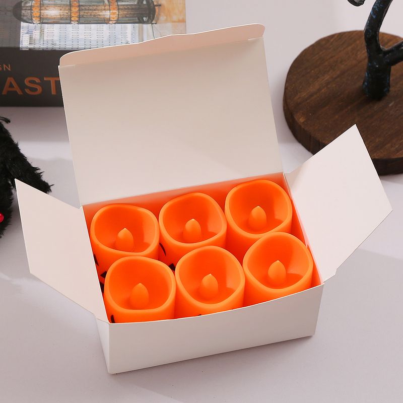 Confezione da 6 candele LED a forma di zucca per Halloween con effetto fiammeggiante - Decorazioni spettrali a forma di fantasma e teschio per feste, casa e atmosfera spaventosa all'aperto_voghion.com