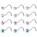 Women's Jewelry Stainless Steel Zircon Nose Nails Star Shaped Right Angle Titanium Steel Nose Jewelry Set Piercing Jewelry_voghion.com